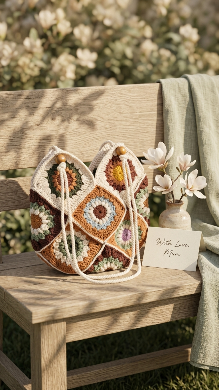 Bohemian Bloom Crochet Bag Magnolia